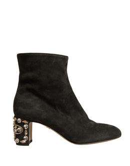 Dolce & Gabbana Schwarze verschönerte Absatzstiefel Schuhe
