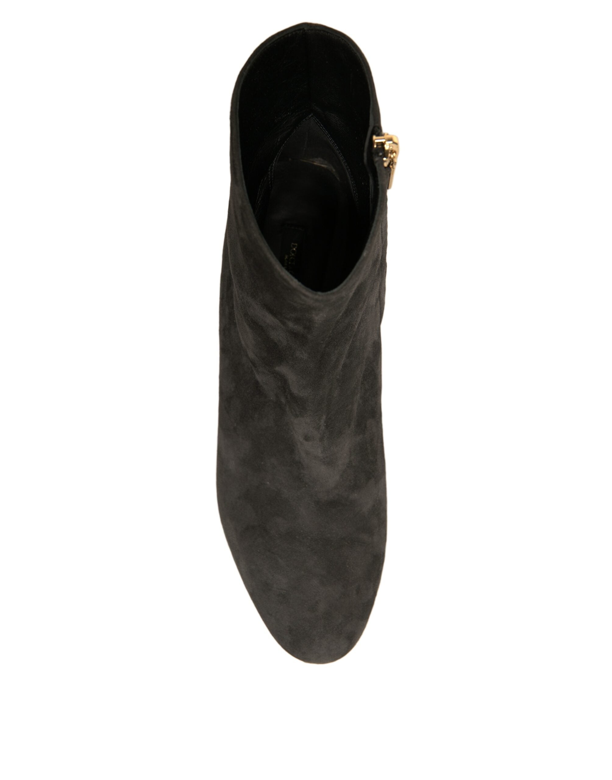Dolce & Gabbana Schwarze verschönerte Absatzstiefel Schuhe
