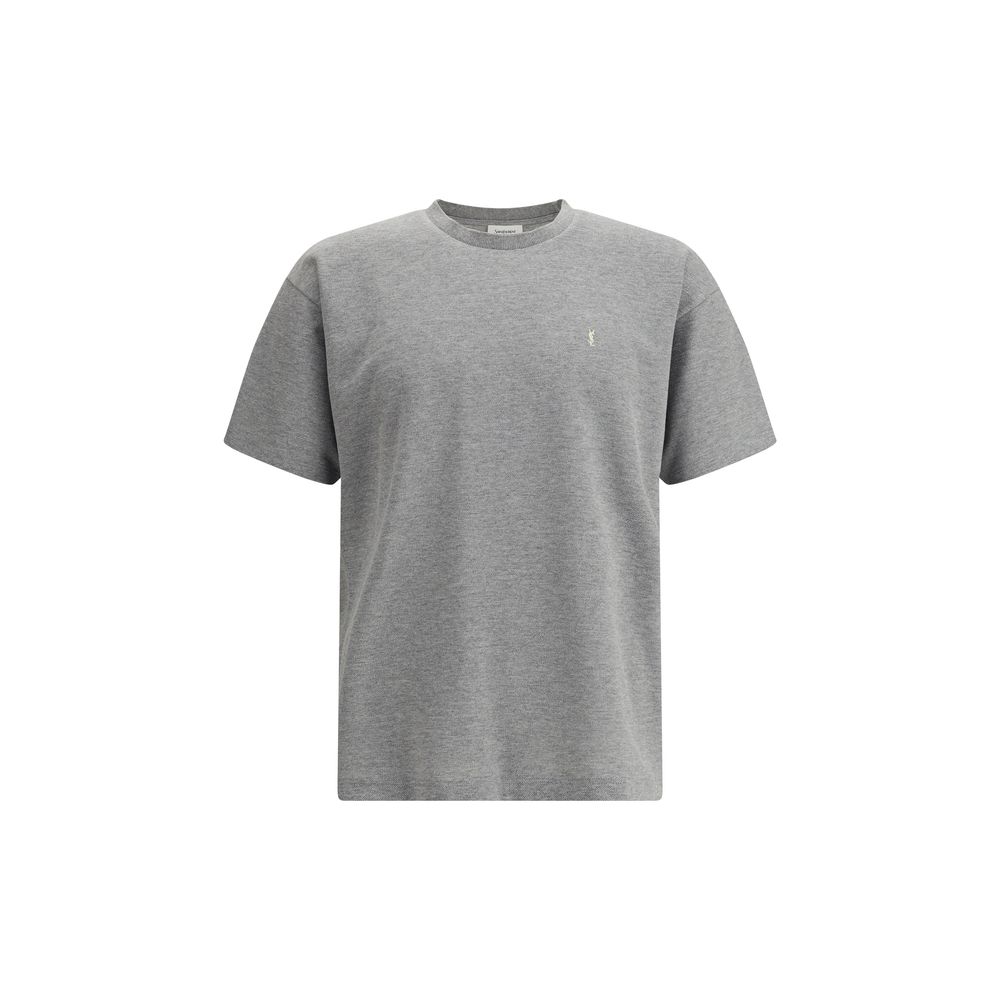 Saint Laurent Graues Baumwoll-T-Shirt in Übergröße