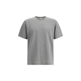 Saint Laurent Graues Baumwoll-T-Shirt in Übergröße