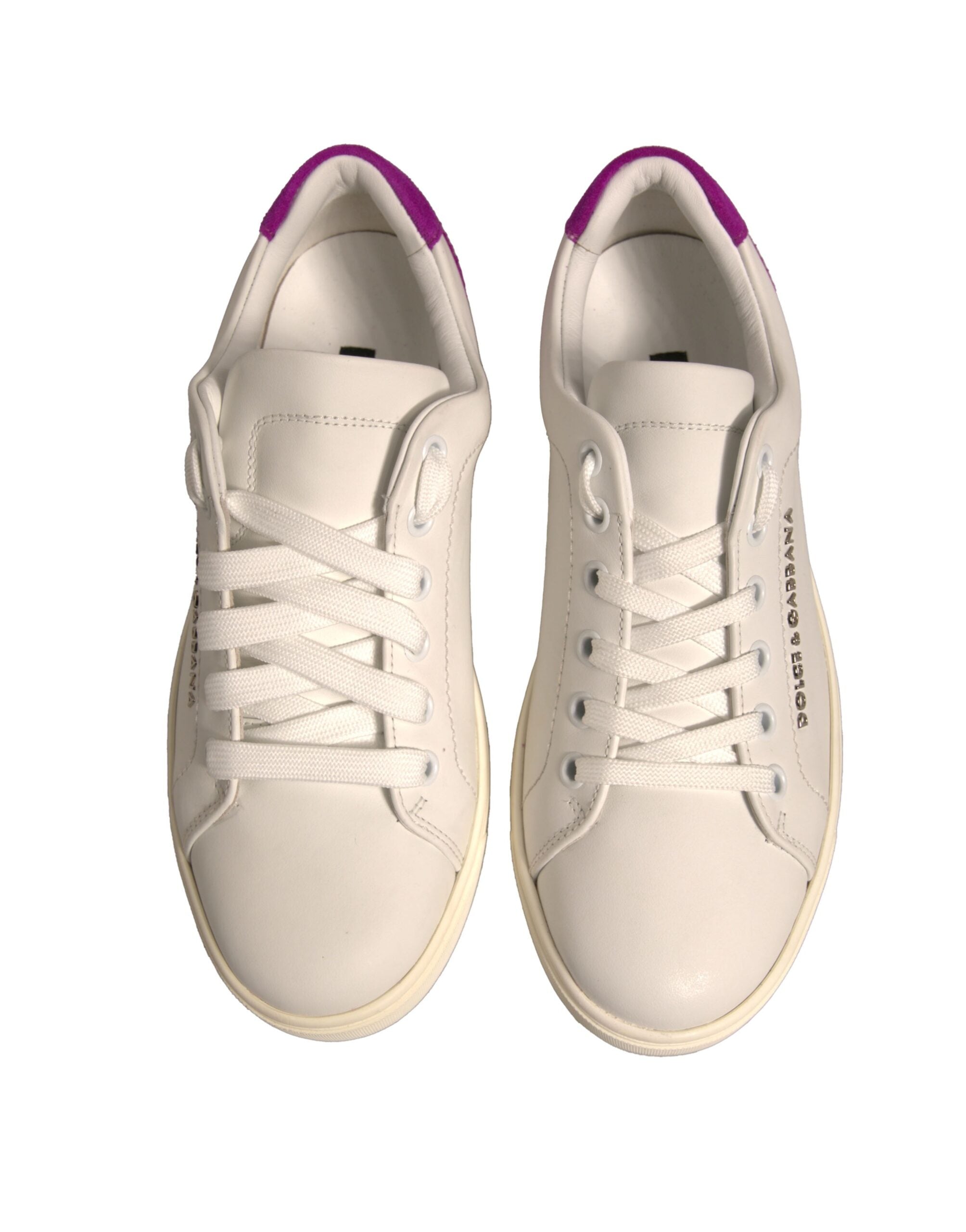 Dolce & Gabbana Weiß Wildleder Leder Low Top Turnschuhe Schuhe