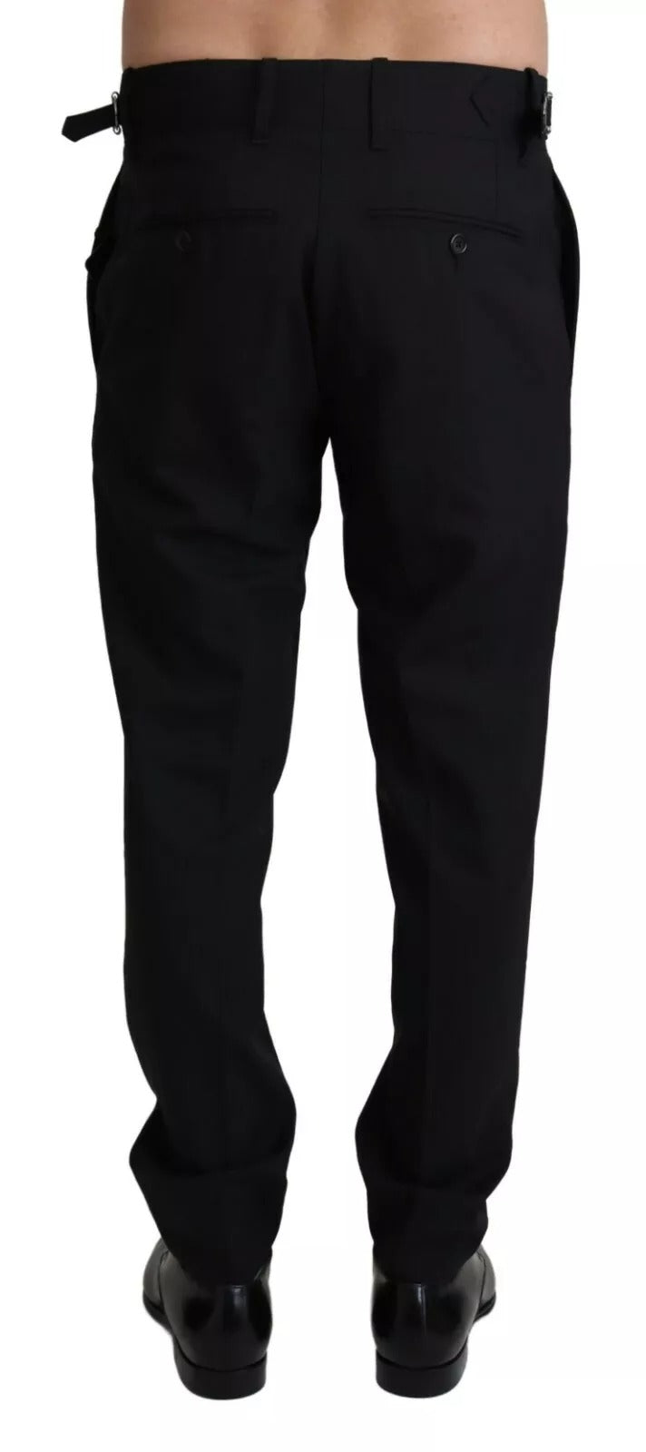 Dolce & Gabbana Schwarze Woll-Stretch-Hosen