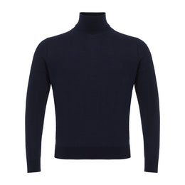 Colombo Blauer Kaschmir-Rollkragenpullover