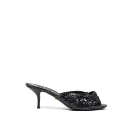 Dolce & Gabbana Sandalen mit Schlangenhaut-Print und Plateauabsatz in Schwarz