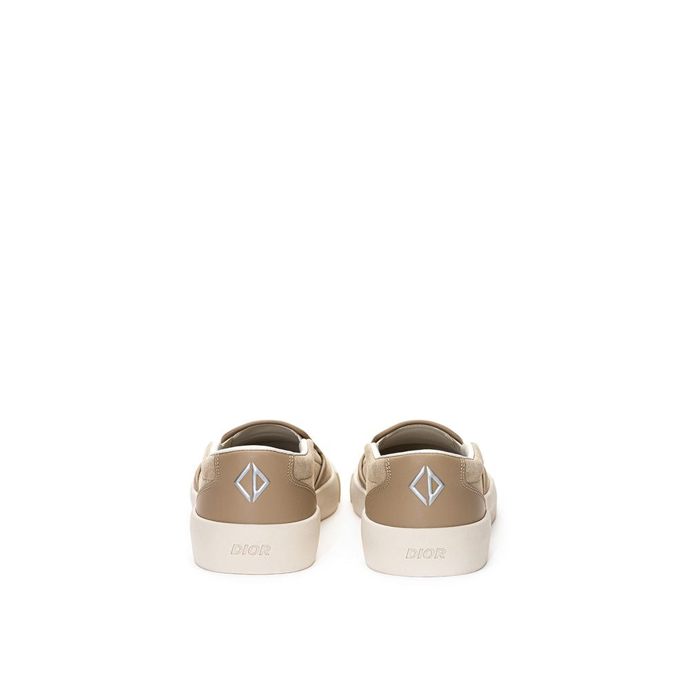 Dior Beige Leder Slipper-Loafer