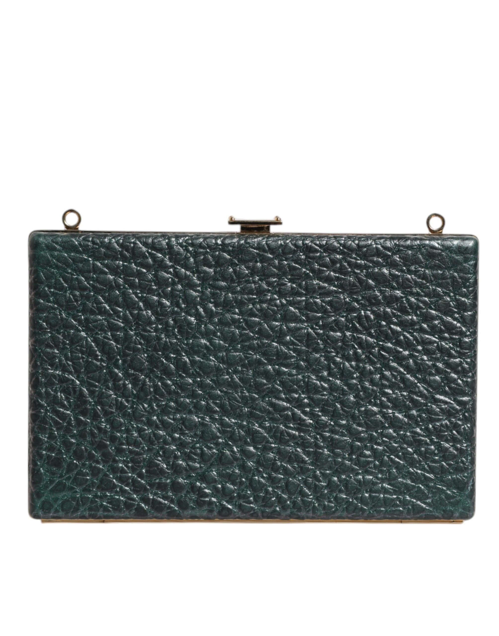 Dolce & Gabbana Schwarze Leder Clutch Abend Crossbody Tasche