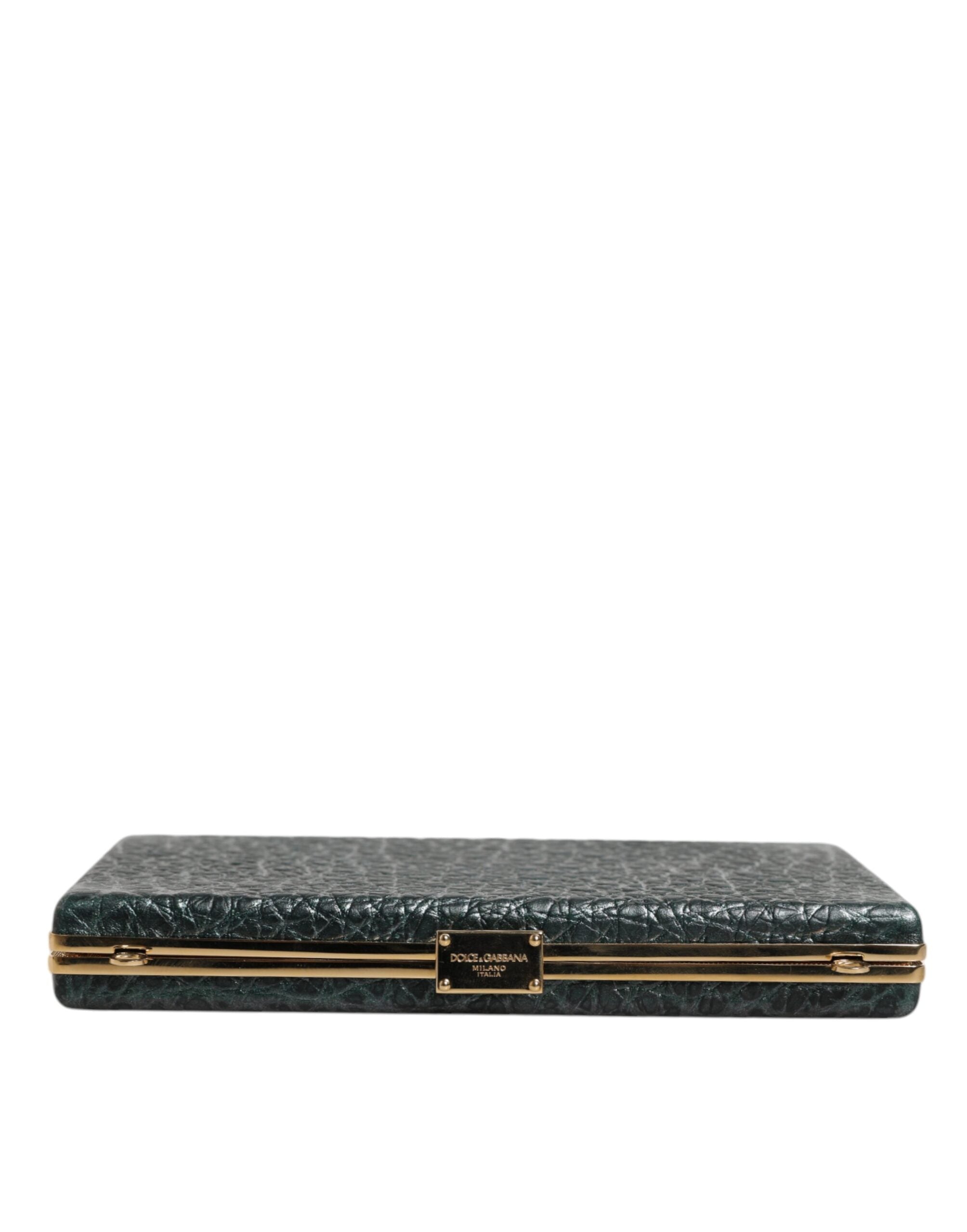 Dolce & Gabbana Schwarze Leder Clutch Abend Crossbody Tasche