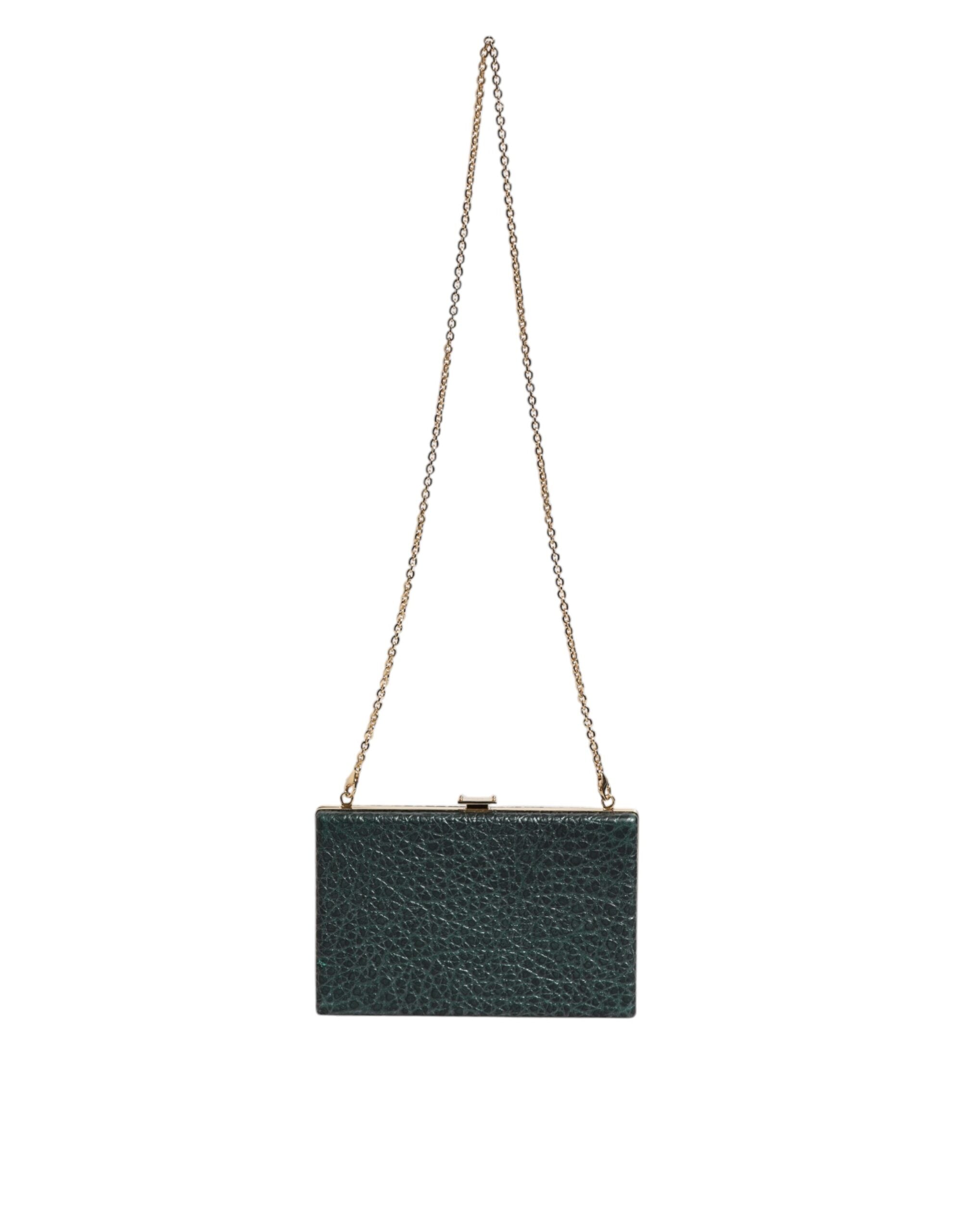 Dolce & Gabbana Schwarze Leder Clutch Abend Crossbody Tasche