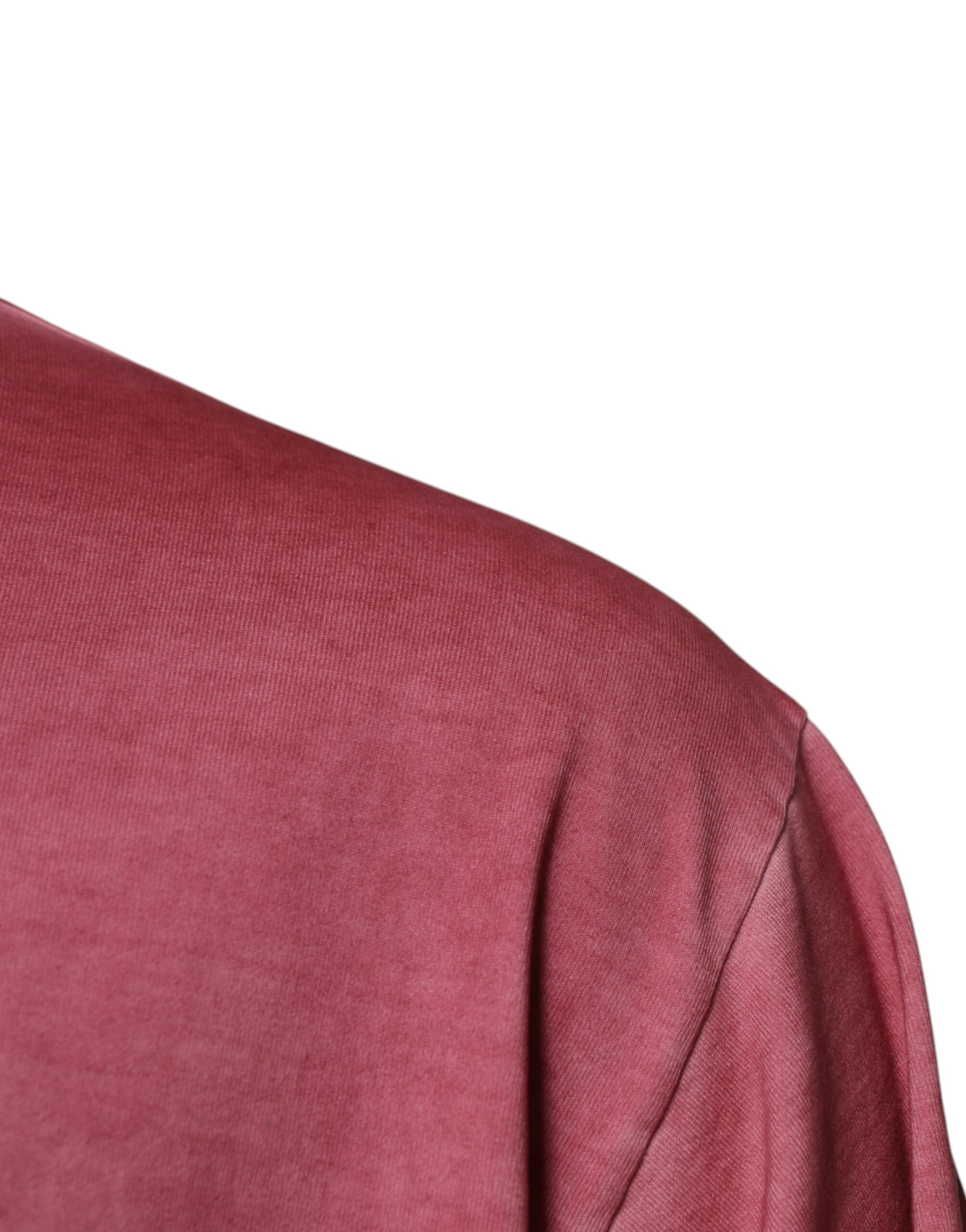 Dolce & Gabbana Rosa T-Shirt mit Rundhalsausschnitt und Logodruck aus Baumwolle