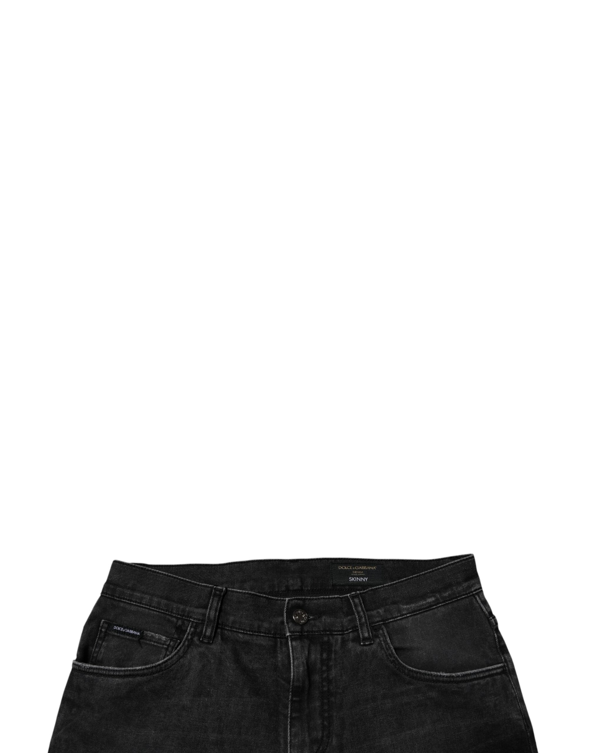 Dolce & Gabbana Schwarze Baumwoll-Stretch-Skinny-Denim-Jeans für Männer