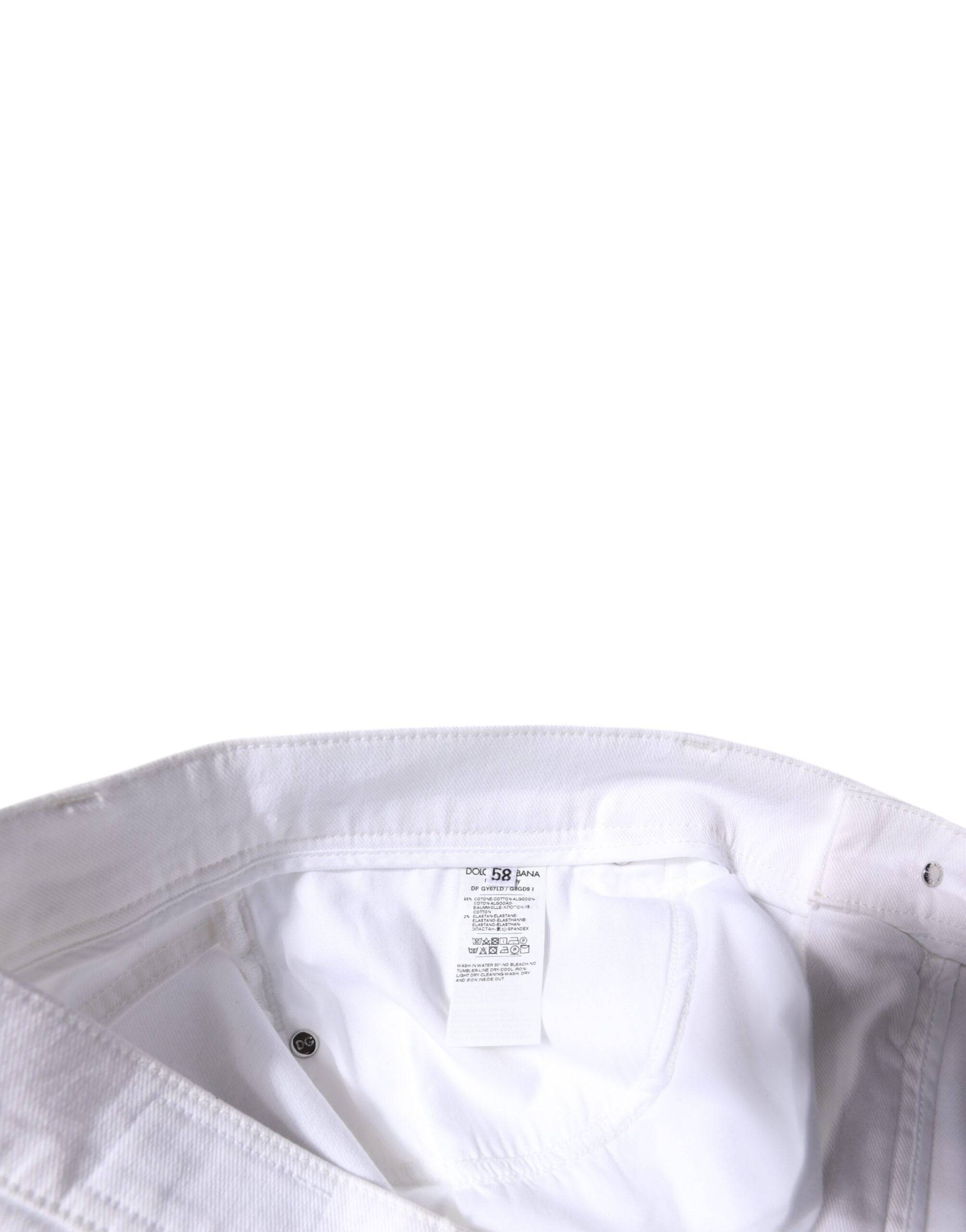 Dolce & Gabbana Weiße Stretch-Baumwoll-Skinny-Jeans für Herren