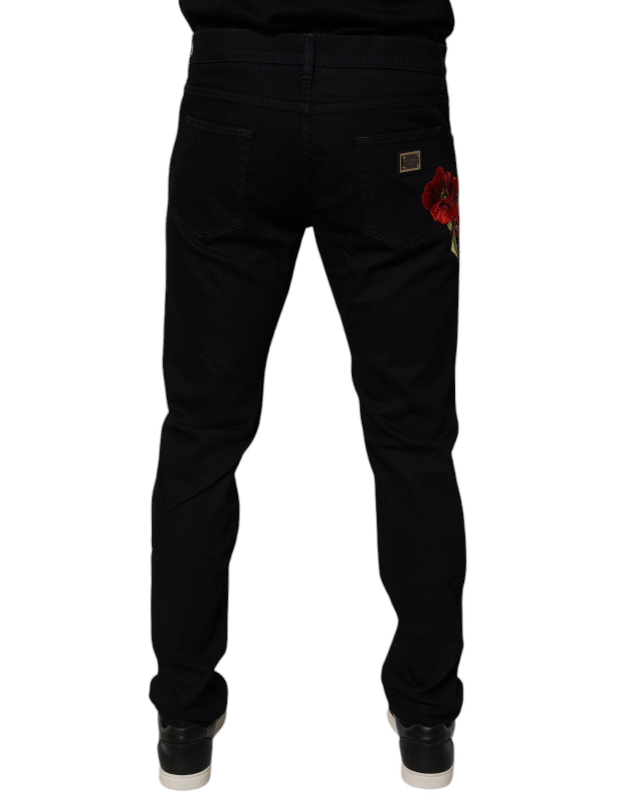 Dolce & Gabbana Schwarze Stretch-Baumwolljeans mit schmaler Passform für Herren