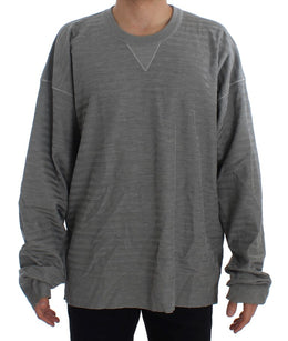 Dolce & Gabbana Grauer Seidenpullover mit Rundhalsausschnitt