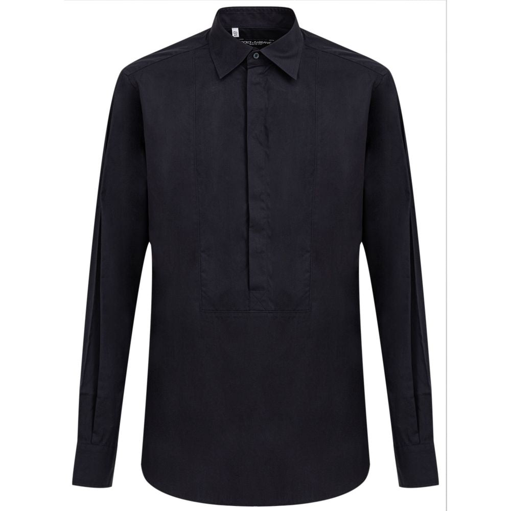 Dolce & Gabbana Dunkelblaues Baumwoll-Hemd