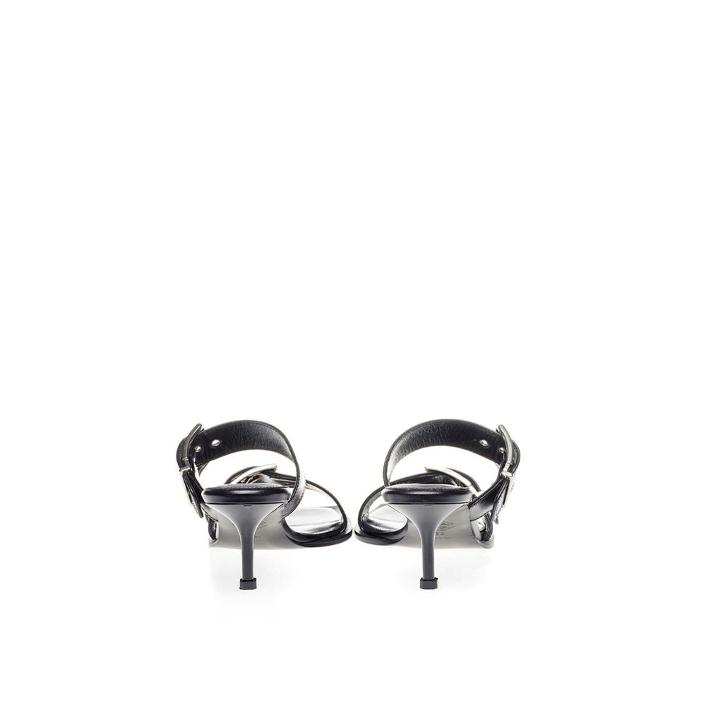 Alexander McQueen Schwarze Leder-Stiletto-Sandalen
