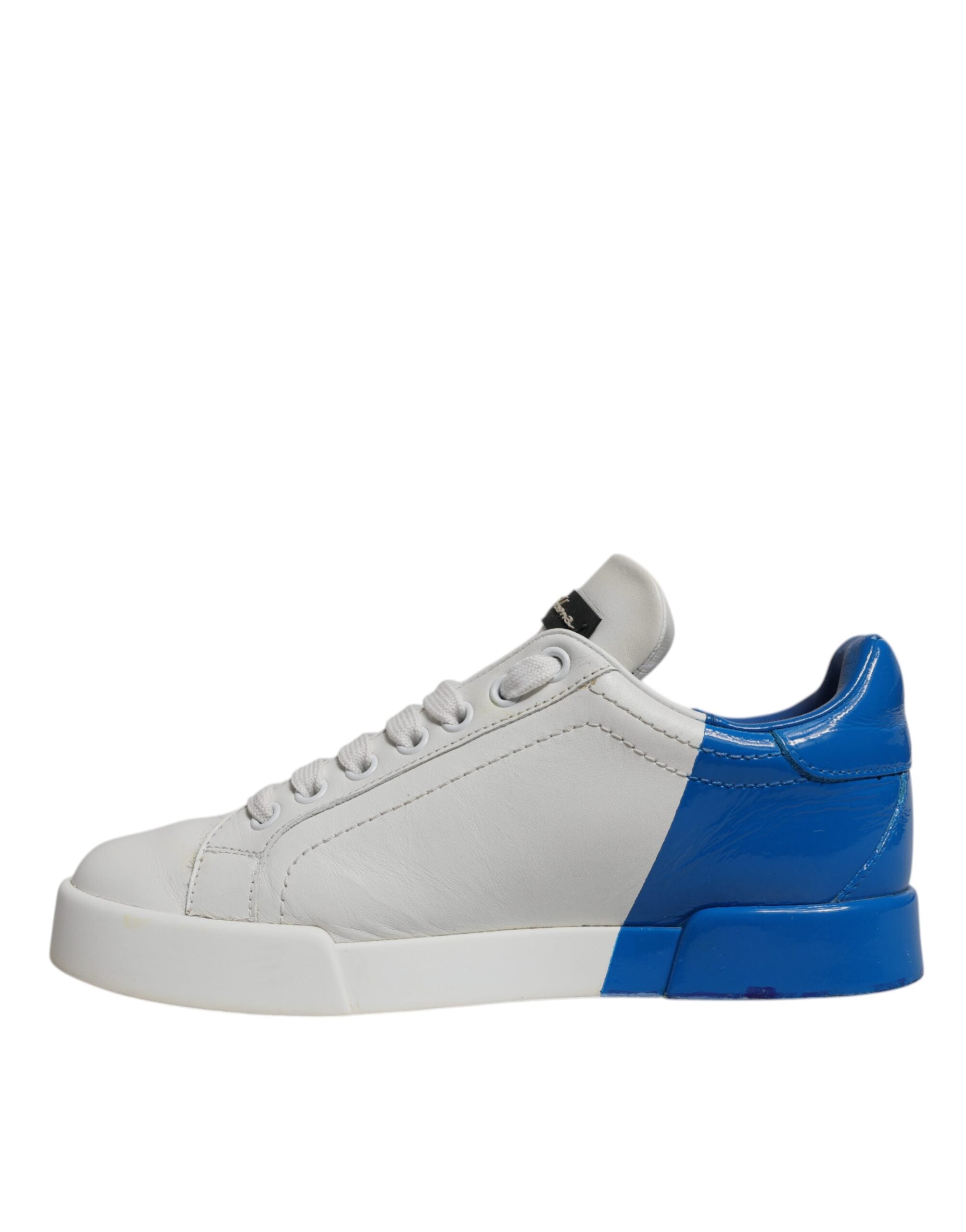 Dolce & Gabbana Weiß Blau Logo Portofino Turnschuhe Schuhe