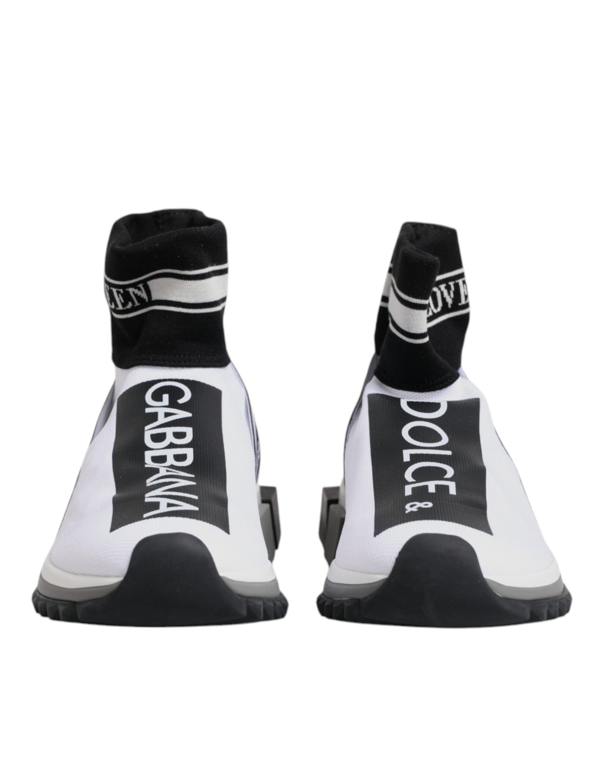 Dolce & Gabbana Weiß Schwarz Sorrento Socken Sneakers Schuhe