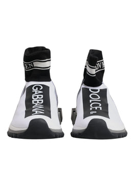 Dolce & Gabbana Weiß Schwarz Sorrento Socken Sneakers Schuhe