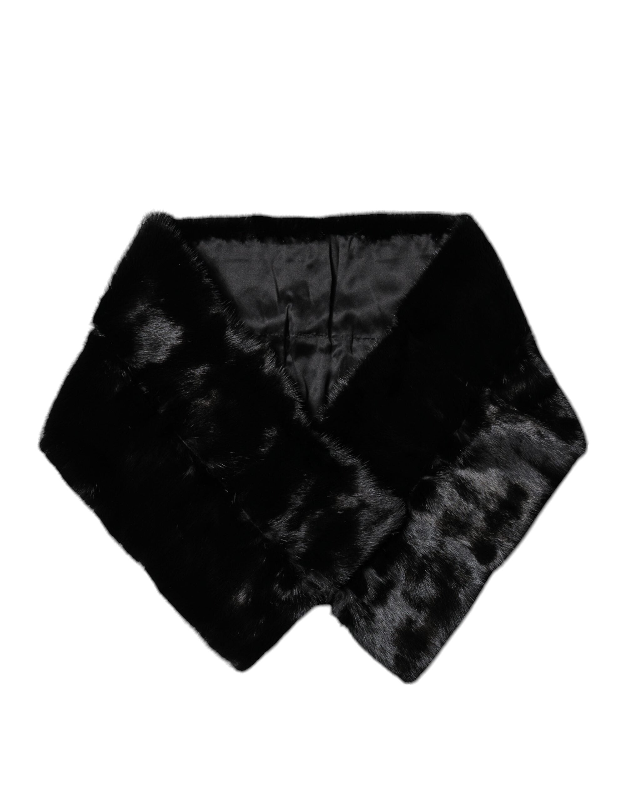 Dolce & Gabbana Schwarzer Pelzschal Hals Wrap Cover Kragenschal