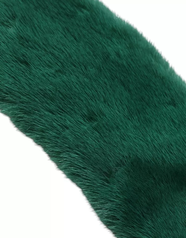 Dolce & Gabbana Grüner Nerz Pelz Kragen Frauen Hals Wrap Schal