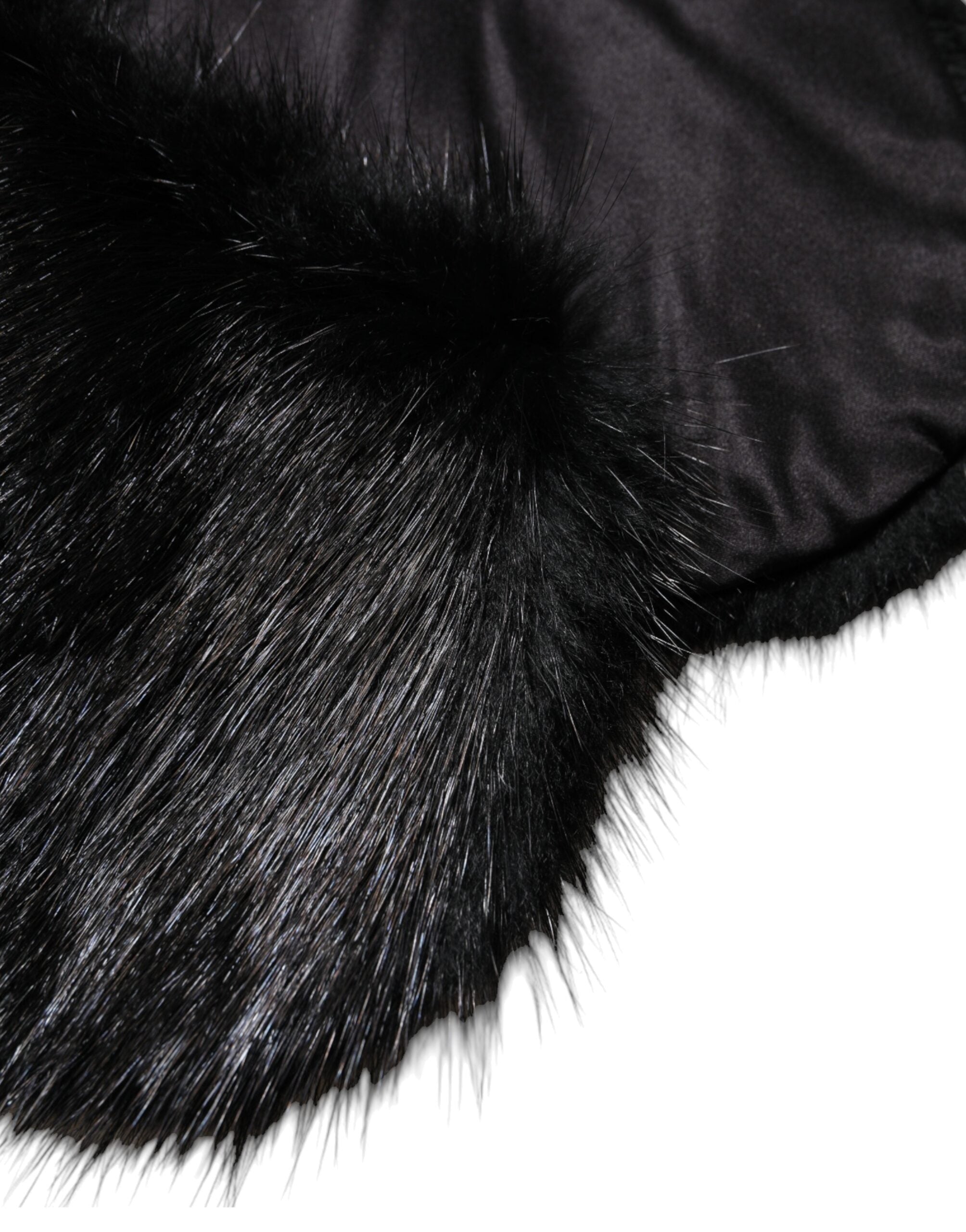Dolce & Gabbana Schwarzer Pelzschal Hals Wrap Cover Kragenschal