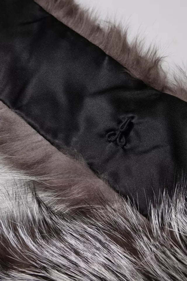 Dolce & Gabbana Grauer Fuchs Pelz Hals Wrap Warmer Winterschal