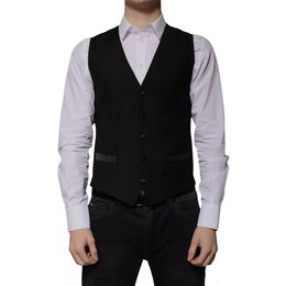 Dolce & Gabbana Schwarz Wolle Formal Dress Männer Weste Weste