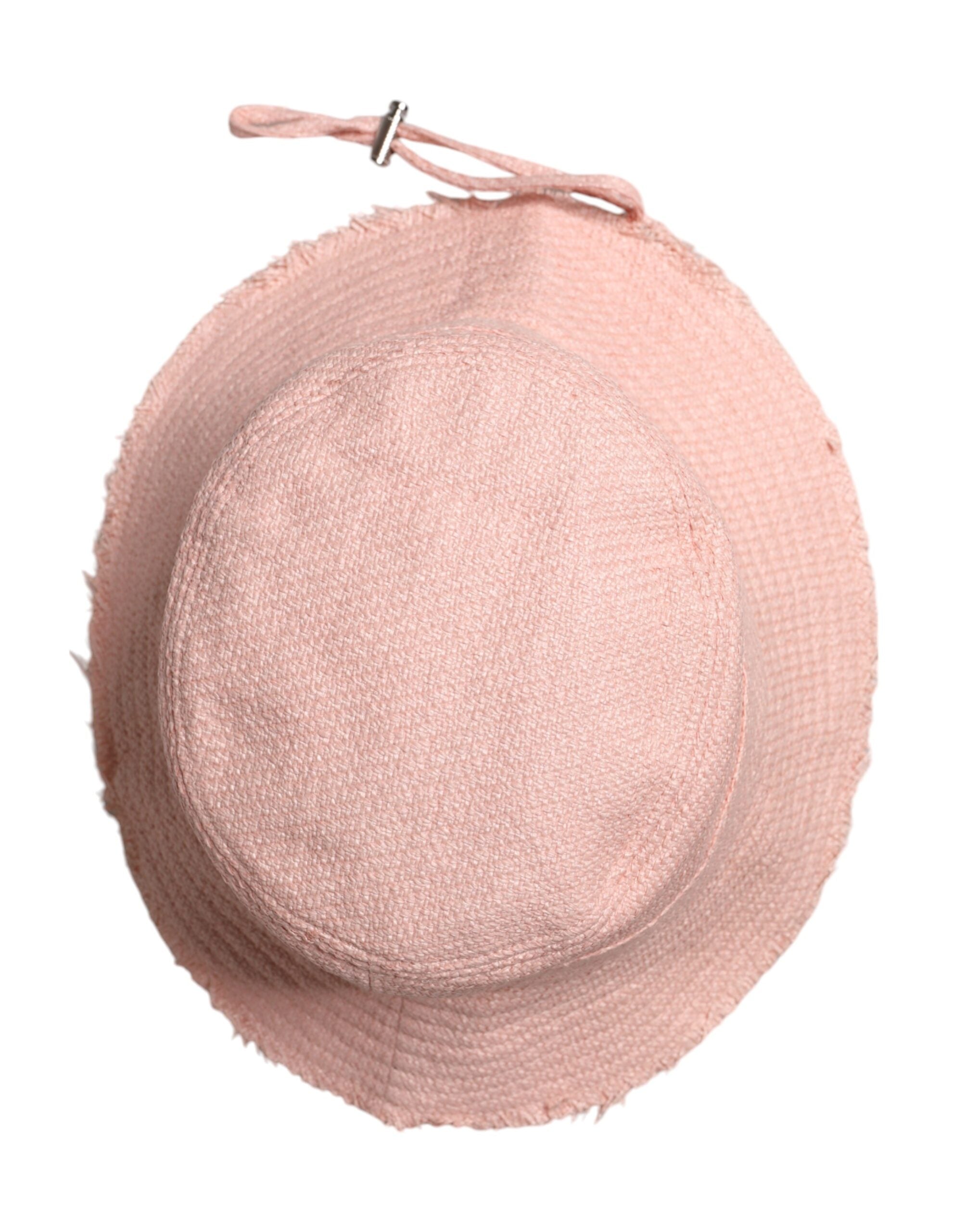 Dolce & Gabbana Rosa Baumwoll-Eimerhut mit breiter Krempe