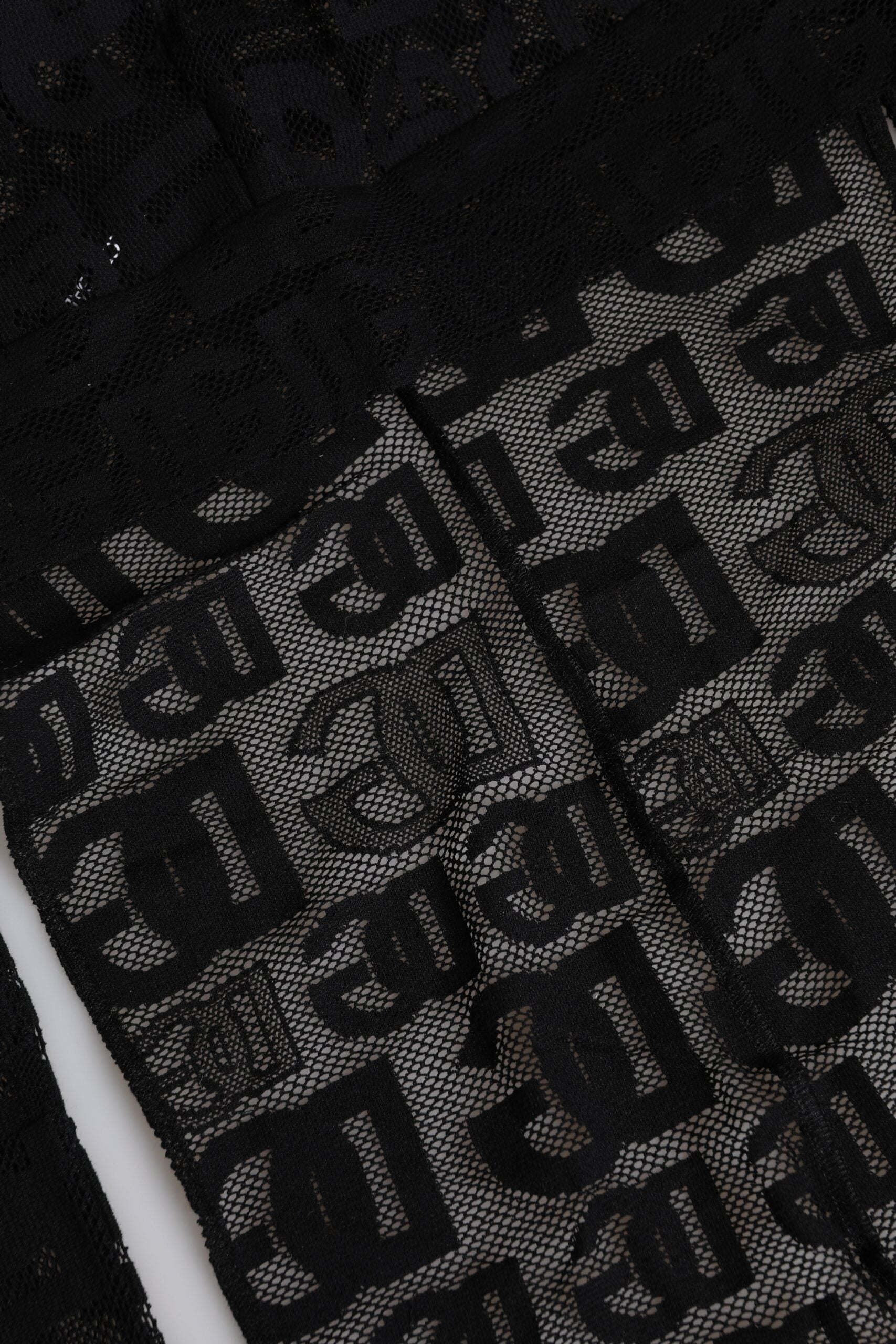 Dolce & Gabbana Schwarzer Logo-Netz-Ganzkopf-Wickelhut