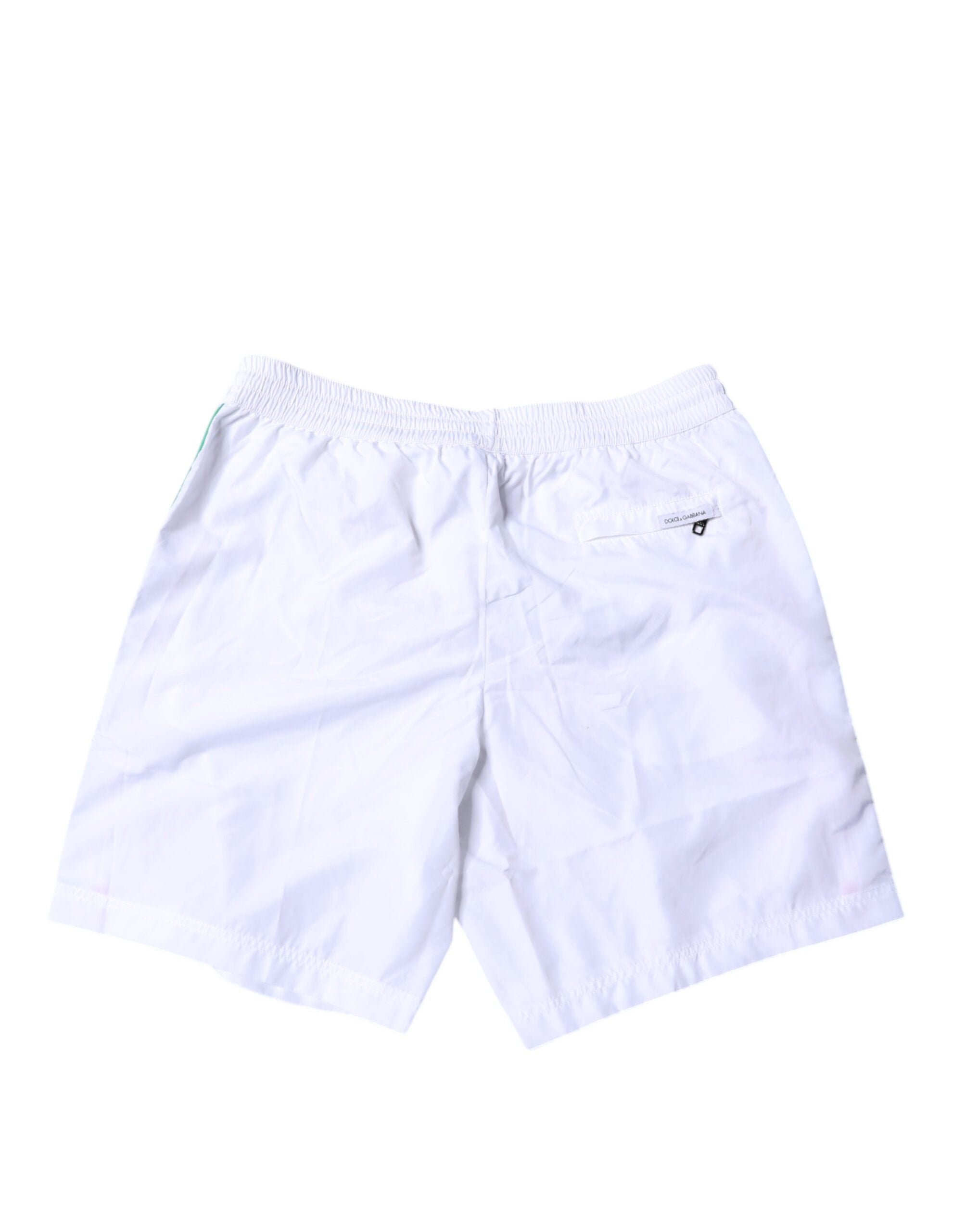 Dolce & Gabbana Weiße Streifen Beachwear Shorts 2 Stück Bademode