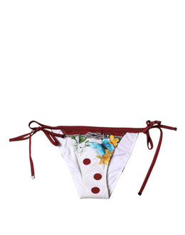 Dolce & Gabbana Weiße Bikinihose mit Blumenprint