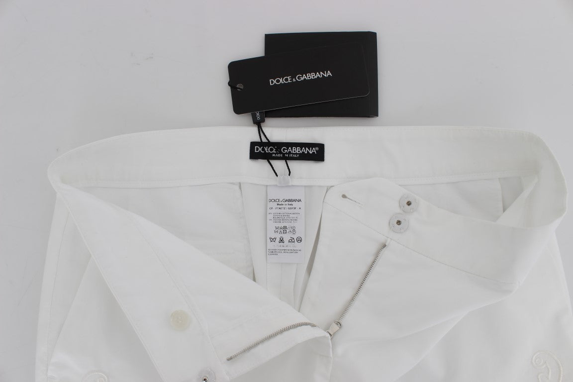 Dolce & Gabbana Weißes Kleid mit Blumenausschnitt Sicily-Hose