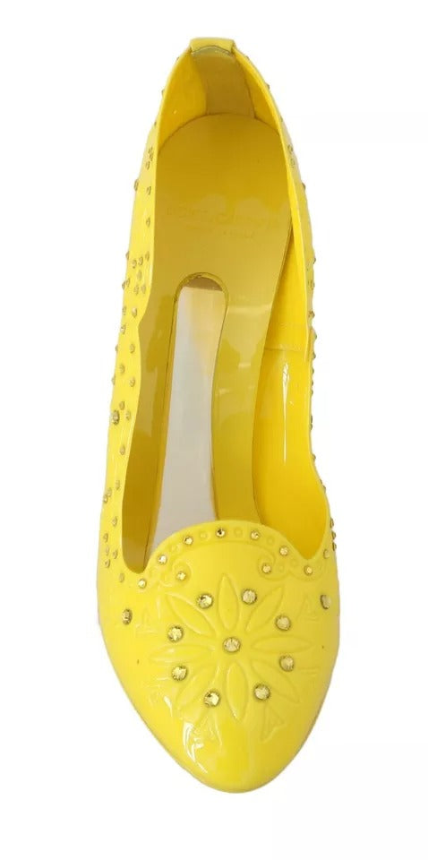 Dolce & Gabbana Gelbe Crystal Heels CINDERELLA Schuhe