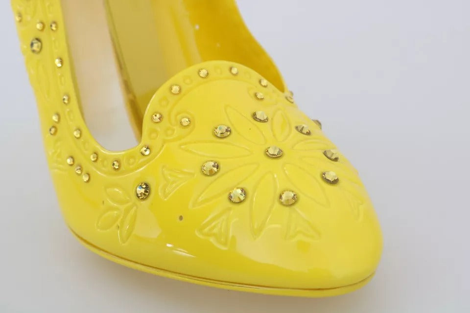 Dolce & Gabbana Gelbe Crystal Heels CINDERELLA Schuhe