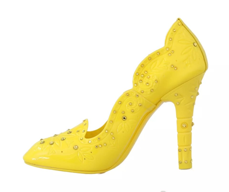 Dolce & Gabbana Gelbe Crystal Heels CINDERELLA Schuhe
