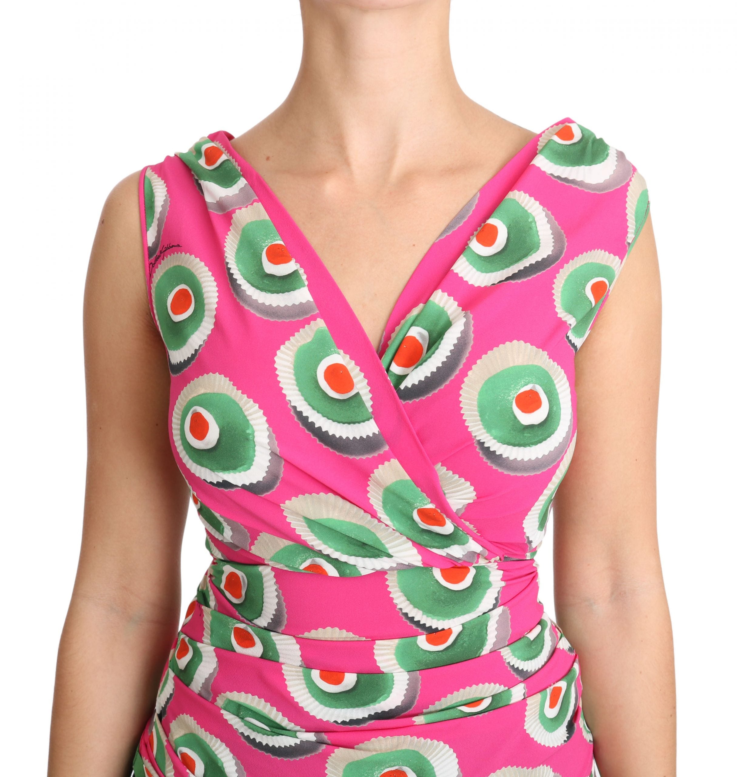 Dolce & Gabbana Sizilianisches Tortenoberteil aus rosa Seidenstretch