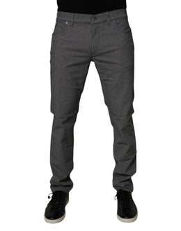 Dolce & Gabbana Graue Baumwoll-Stretch-Skinny-Denim-Jeans