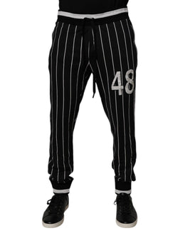 Dolce & Gabbana Schwarz-weiß gestreifte Jogger-Sweatpants Hose