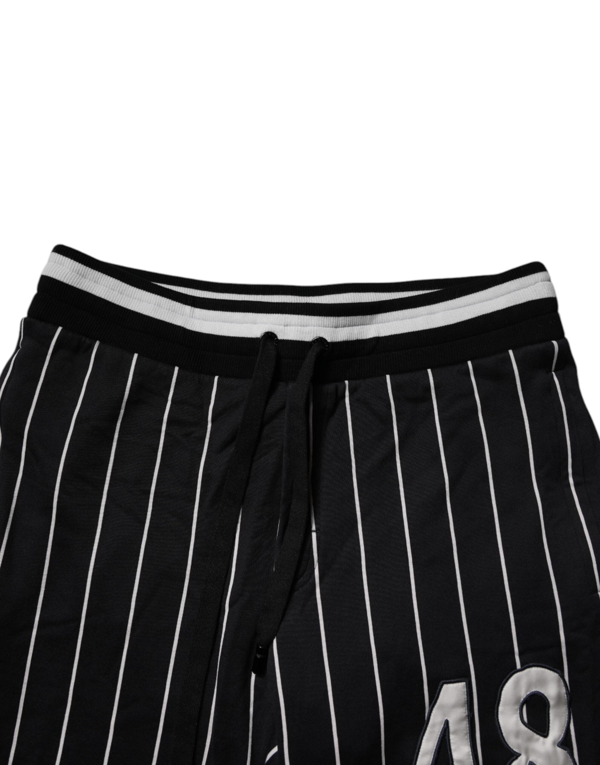 Dolce & Gabbana Schwarz-weiß gestreifte Jogger-Sweatpants Hose