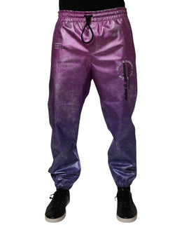 Dolce & Gabbana Rosa lila zweifarbige Jogger-Sweatpants Hosen