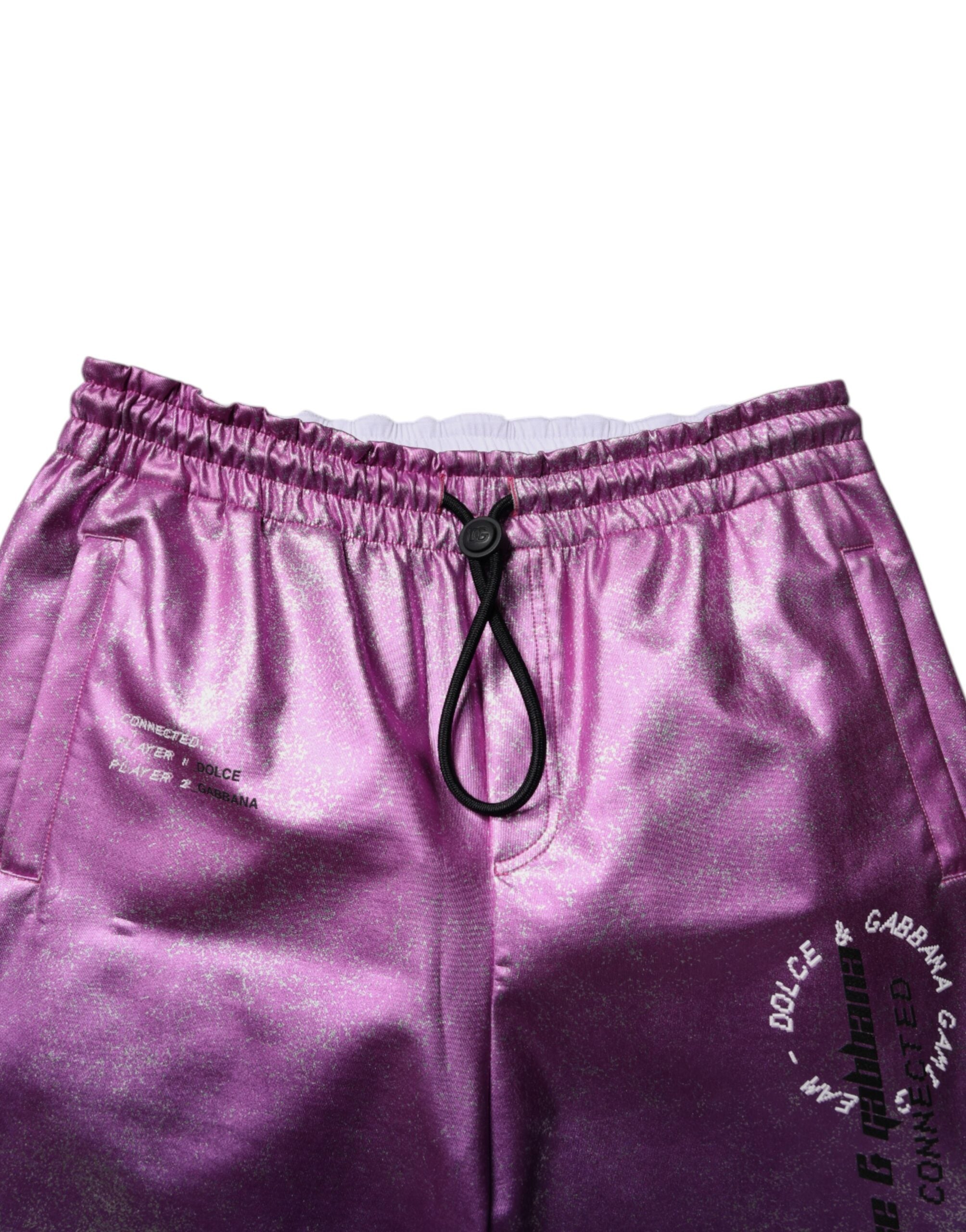 Dolce & Gabbana Rosa lila zweifarbige Jogger-Sweatpants Hosen