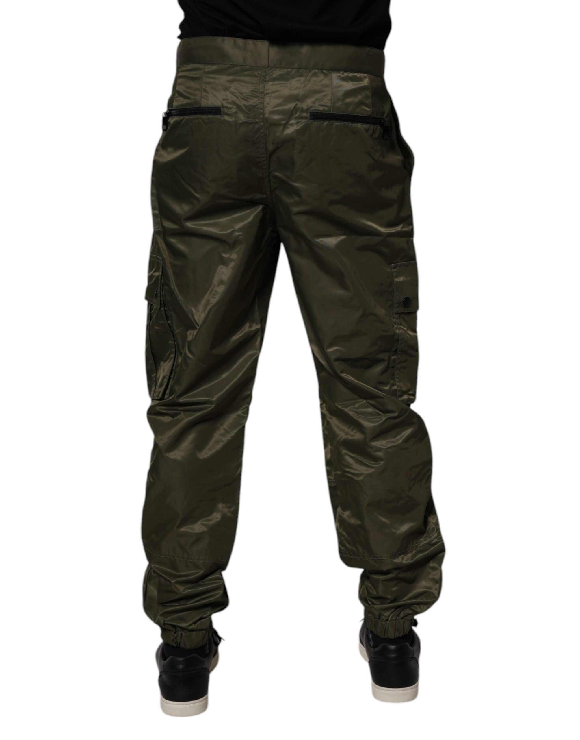 Dolce & Gabbana Dunkelgrüne Nylon Cargo-Hose