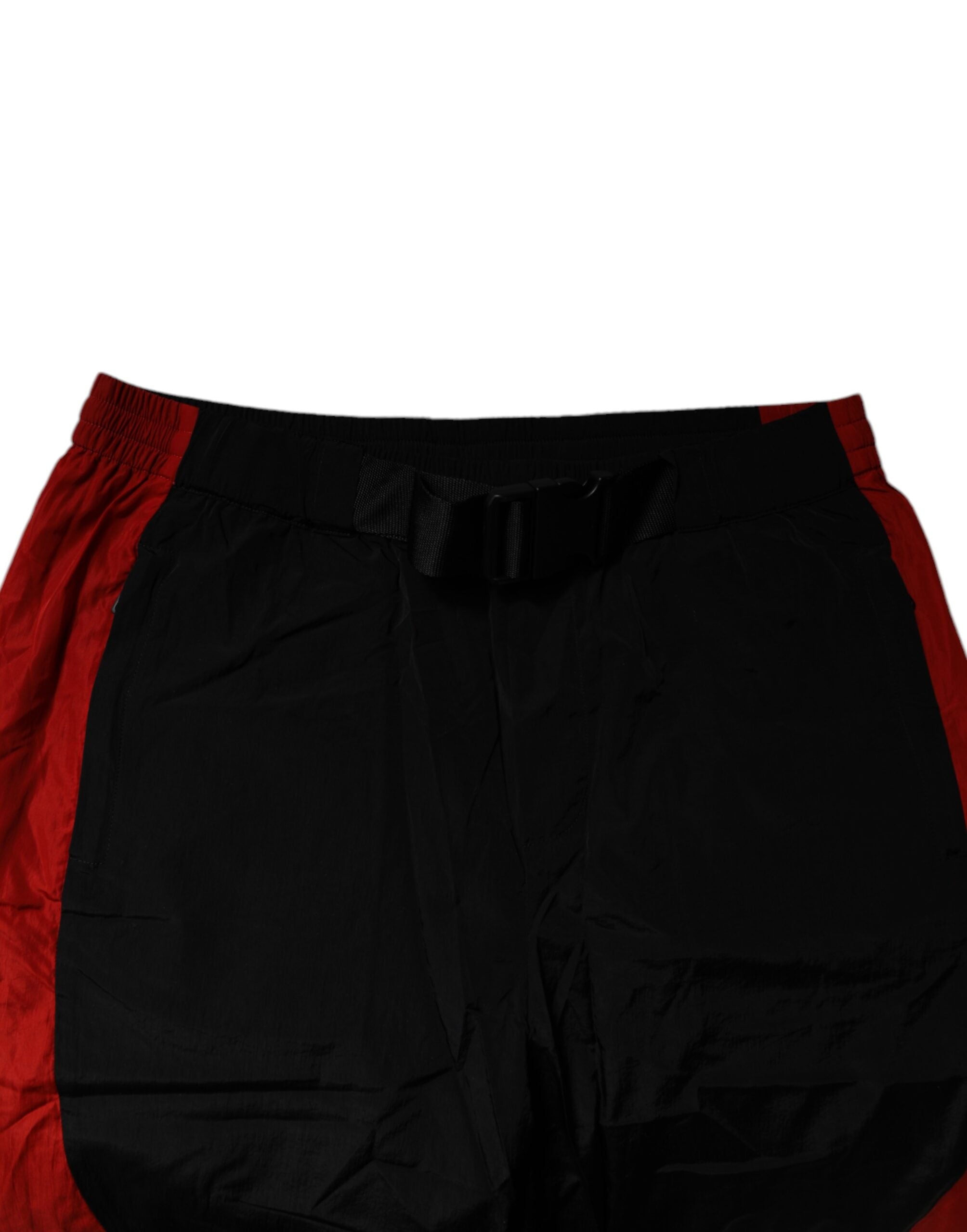 Dolce & Gabbana Schwarz-Rot-Leopard-Jogger-Sweatpants-Hose