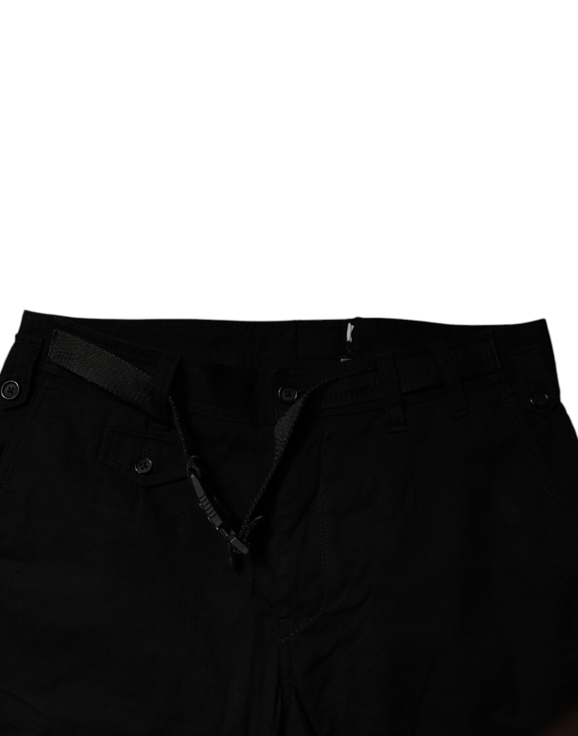 Dolce & Gabbana Schwarze Baumwoll-Stretch-Cargo-Denim-Jeans