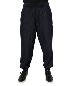 Dolce & Gabbana Schwarzer Jacquard-Jogger Herren-Sweatpants Hose