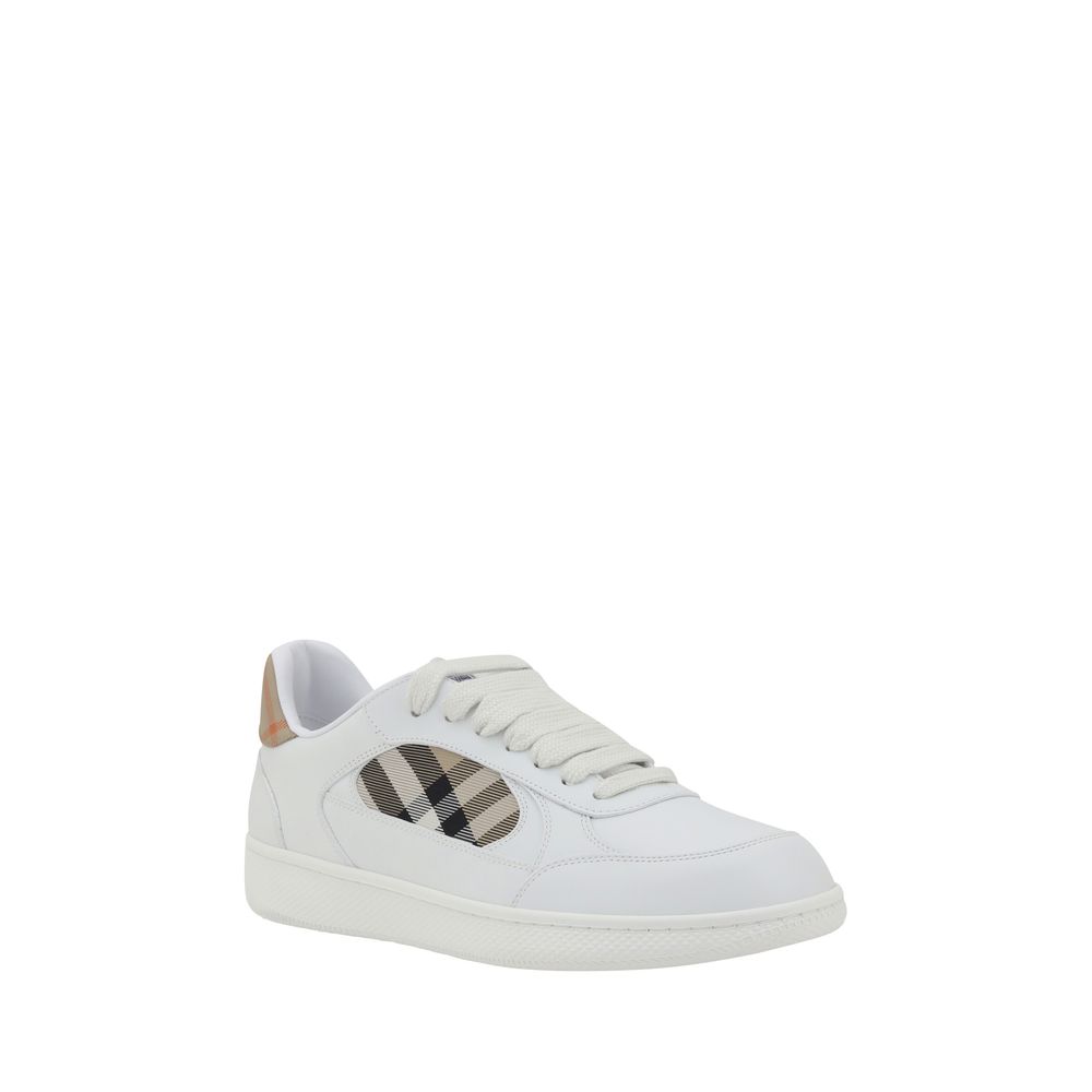Burberry Weiße Low-Top-Sneaker aus Kalbsleder Bos Taurus