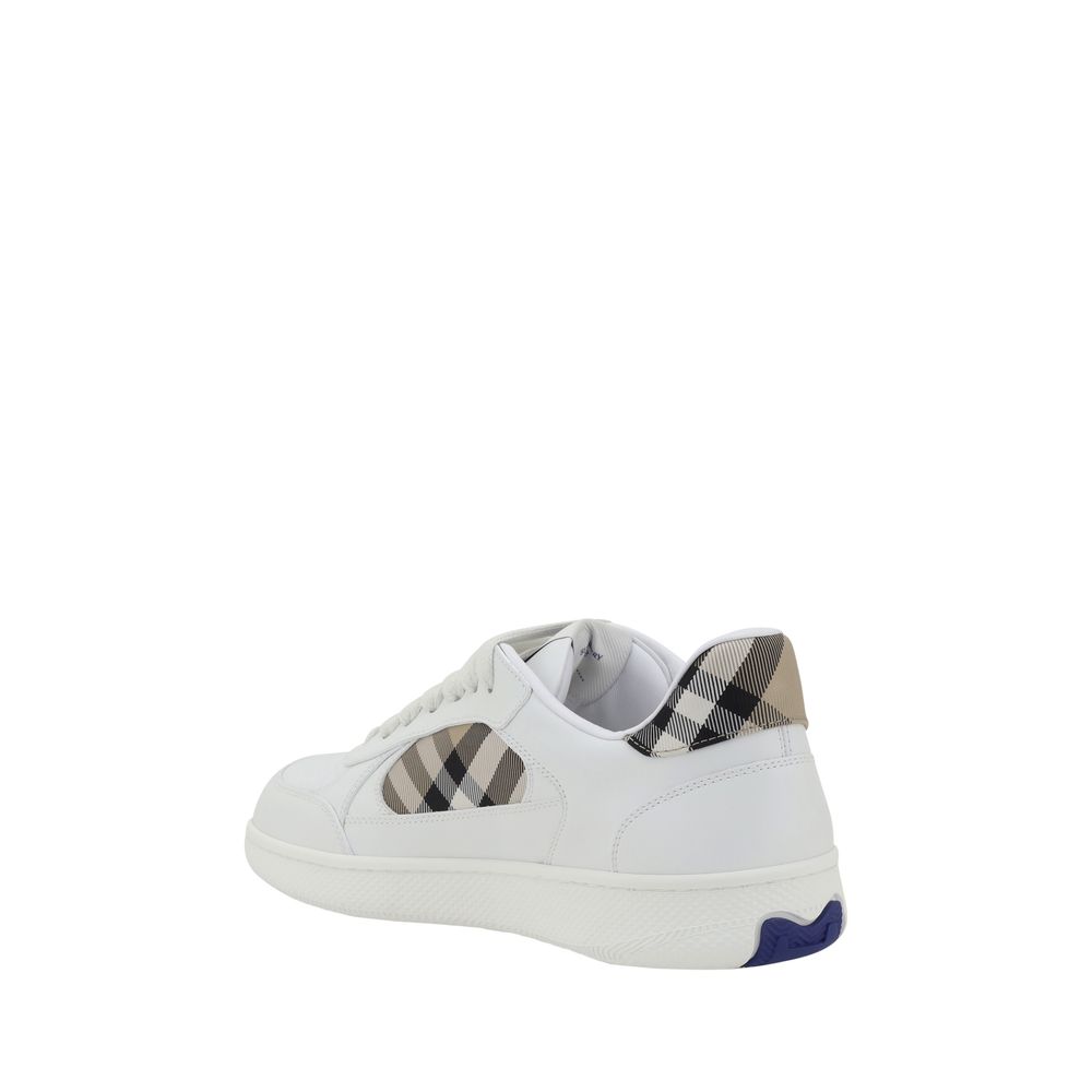 Burberry Weiße Low-Top-Sneaker aus Kalbsleder Bos Taurus
