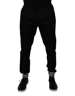 Dolce & Gabbana Schwarze Baumwoll-Stretch-Jogger-Sweatpants Hose