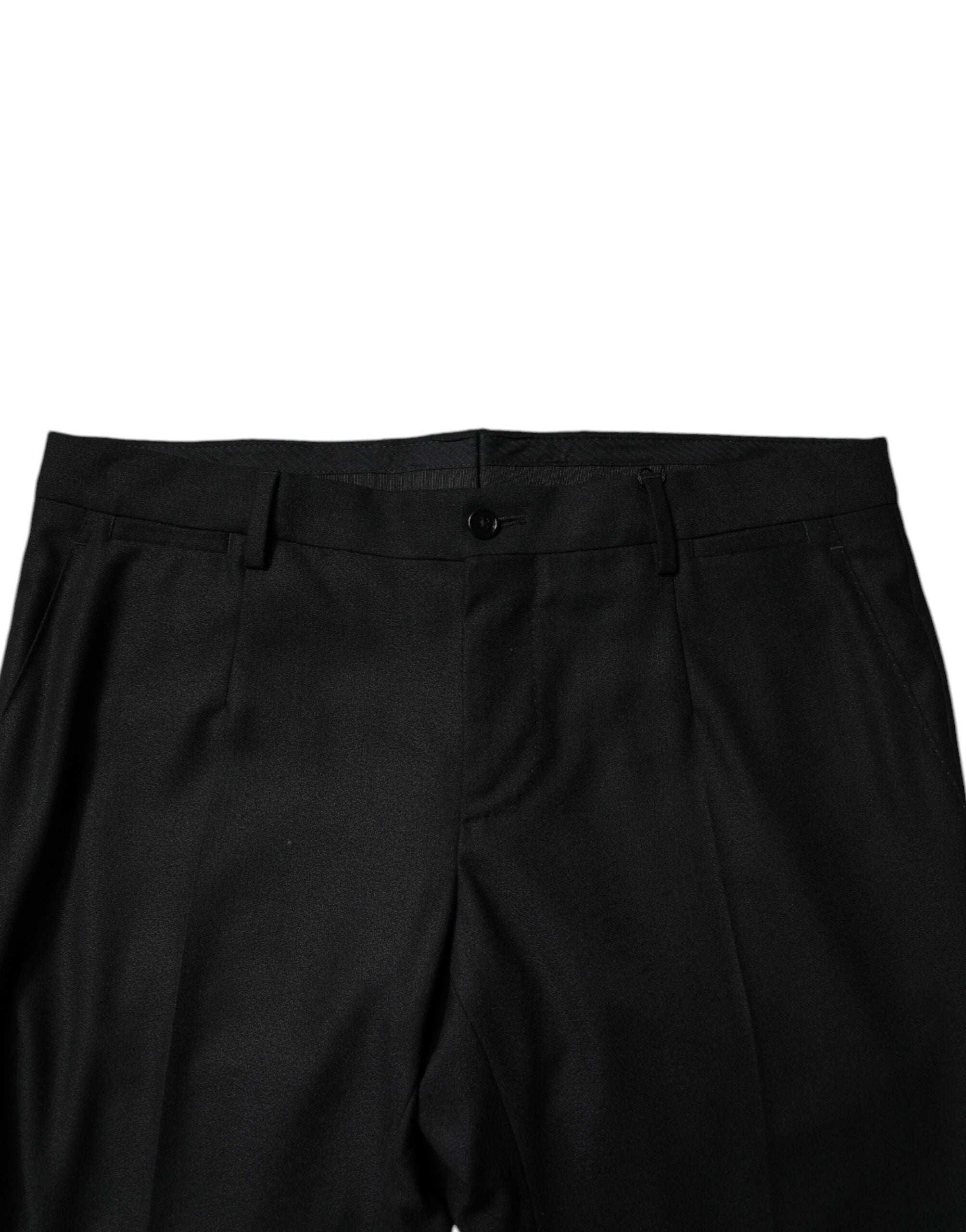Dolce & Gabbana Schwarz Schurwolle HerrenSkinny Kleid Formal Hosen