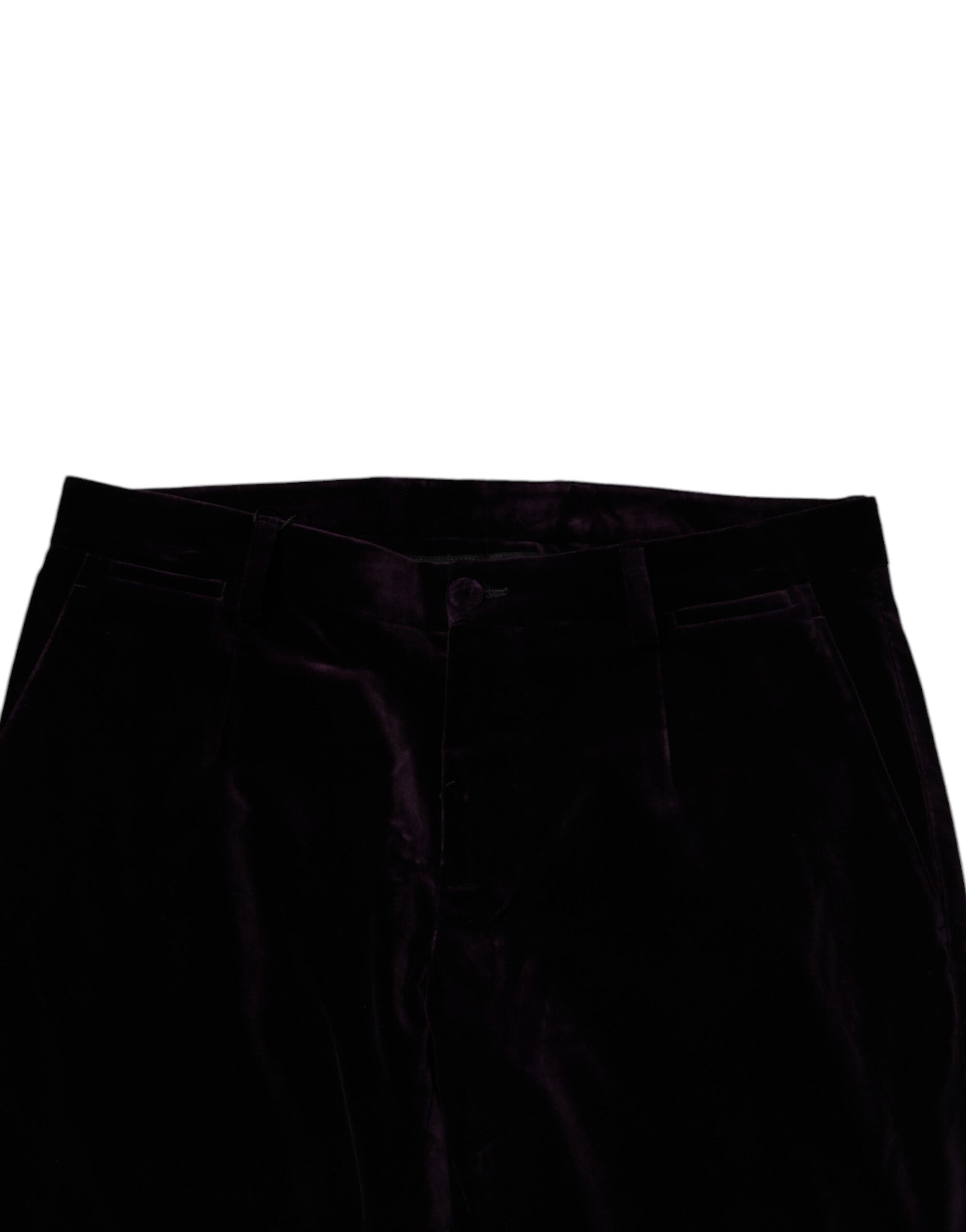 Dolce & Gabbana Violett Samt Baumwolle Männer Kleid Formal Hosen